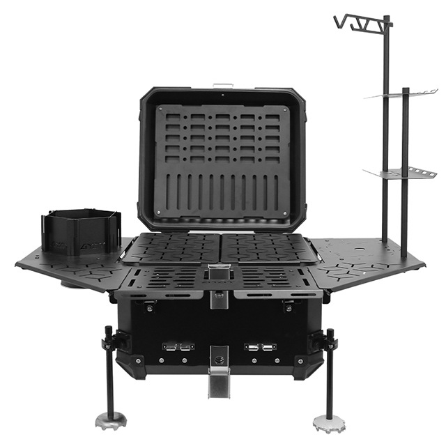 Outdoor Adventure Table With Storage - Multifunctionele gepantserde staartdoos van aluminiumlegering -