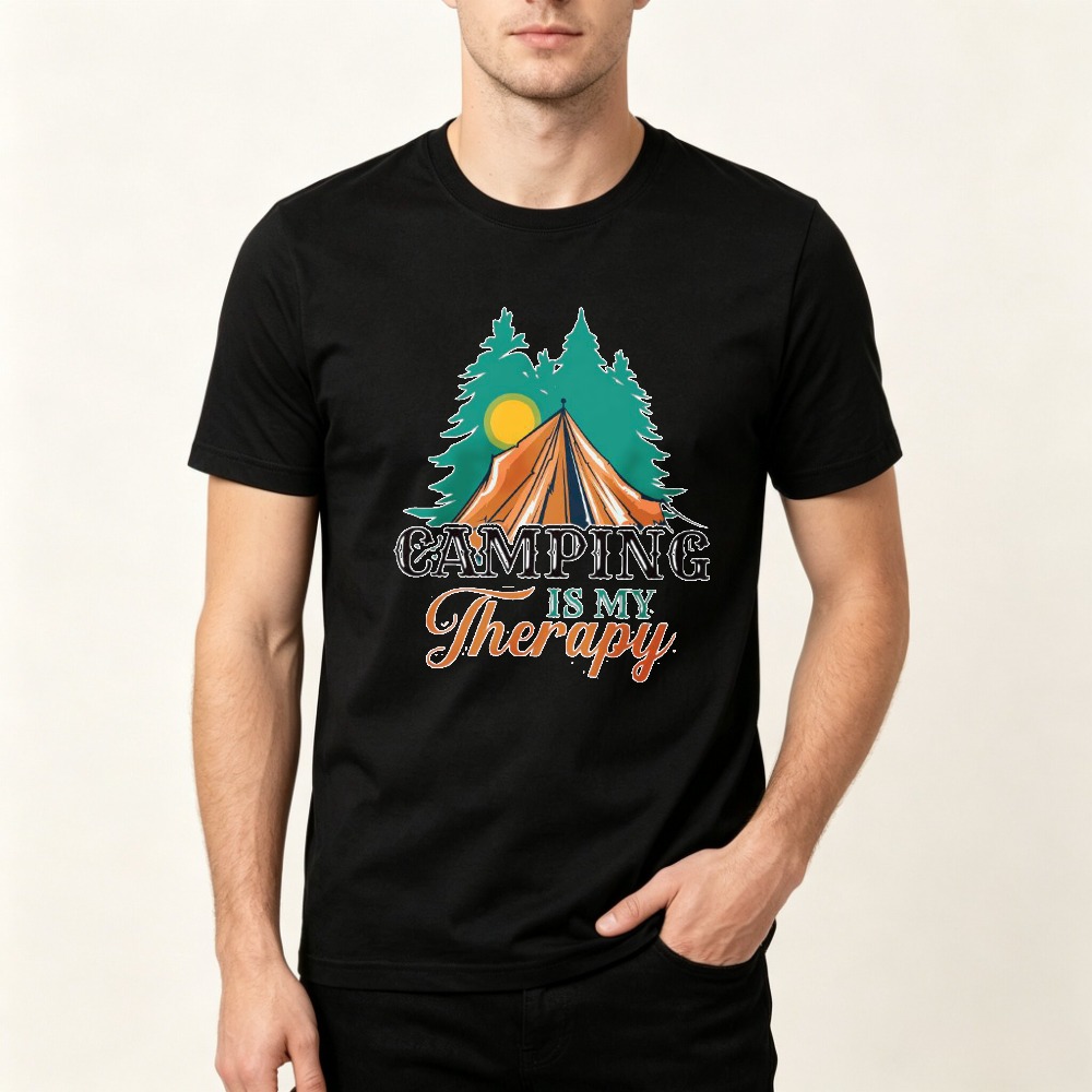 Outdoor Adventure Therapy - Camping Is My Therapy T-Shirt Grappige