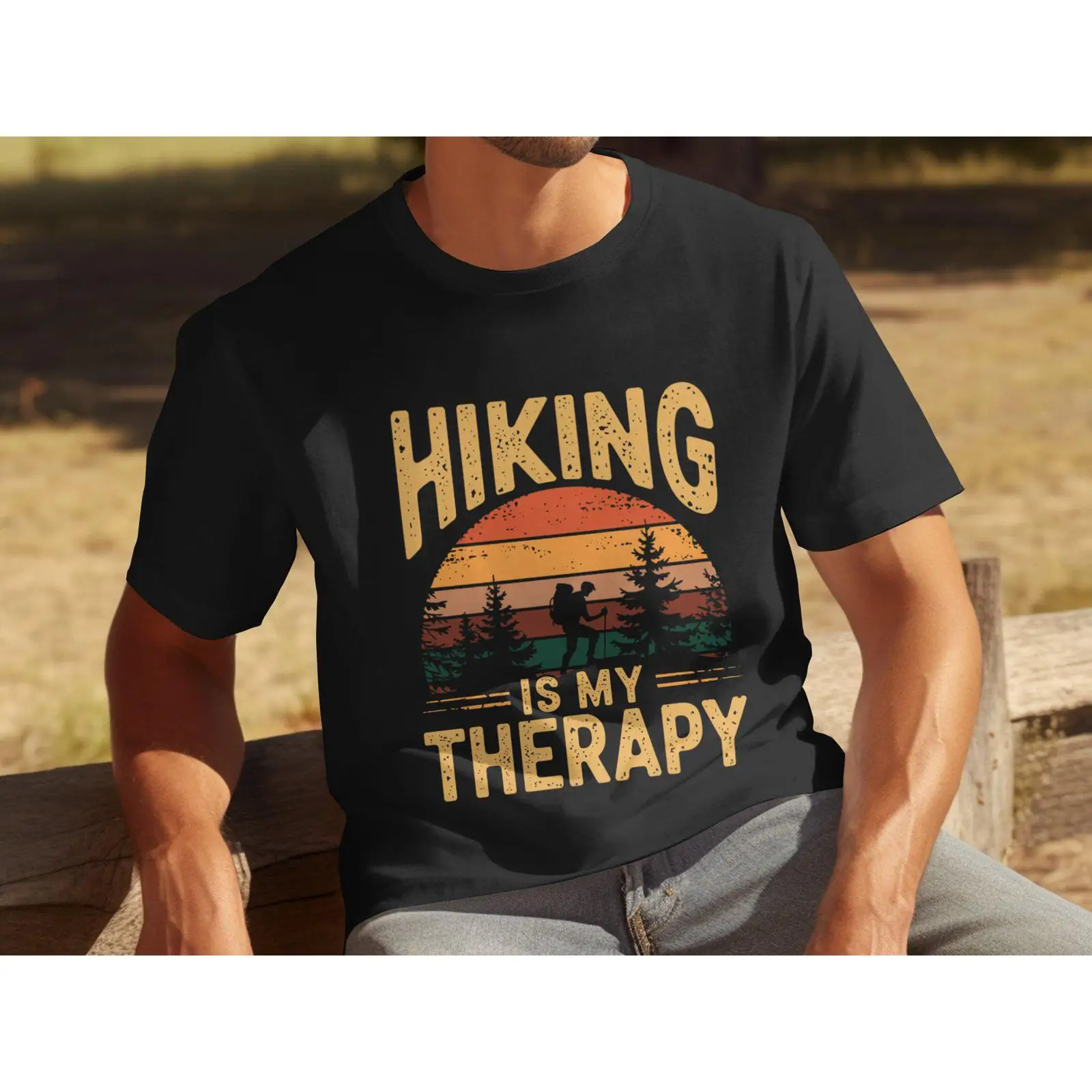 Outdoor Adventure Therapy - Herenwandelen is mijn therapie Vintage zonsondergang