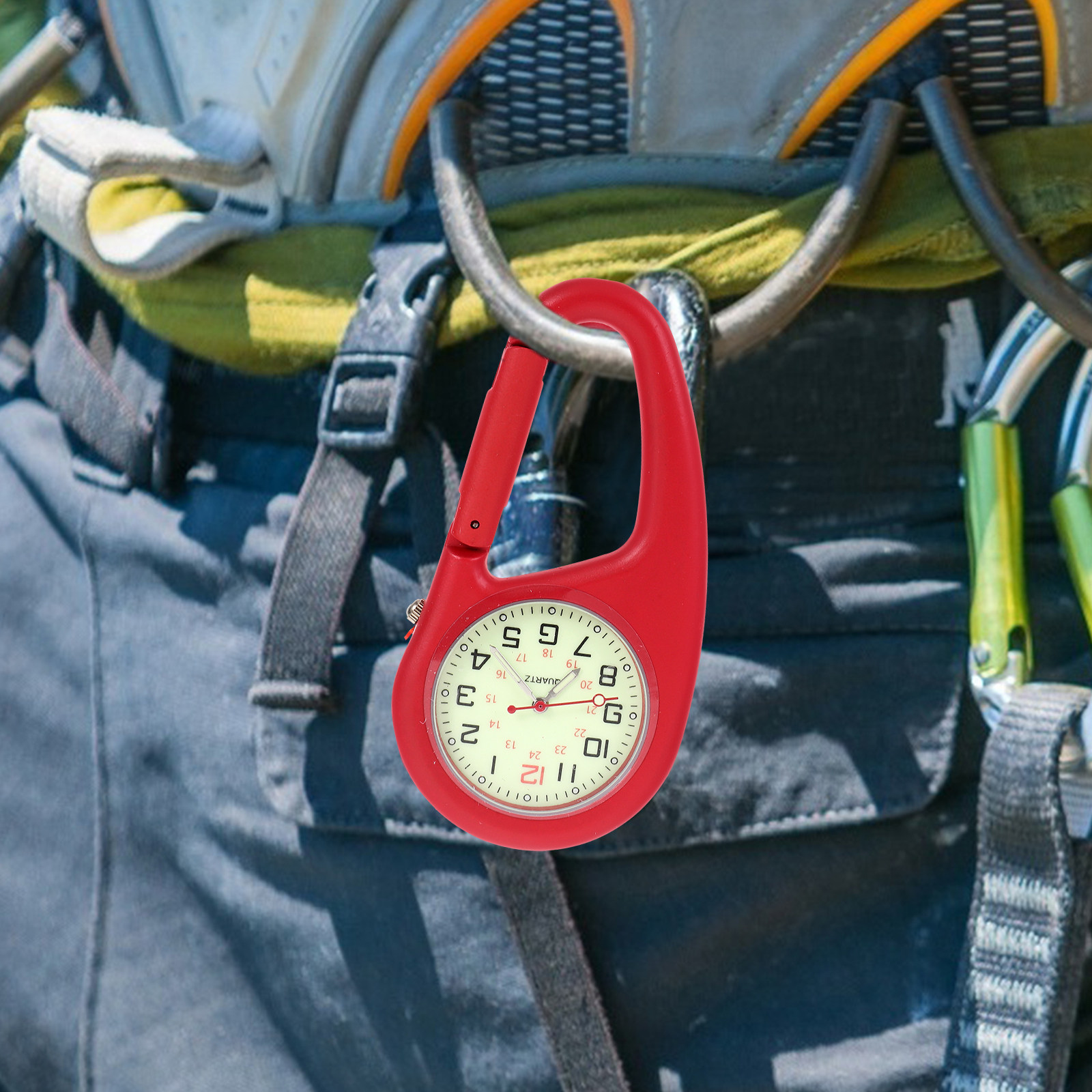 Outdoor Adventure Training - 2 stuks draagbaar karabijnhaakhorloge, clip-on voor